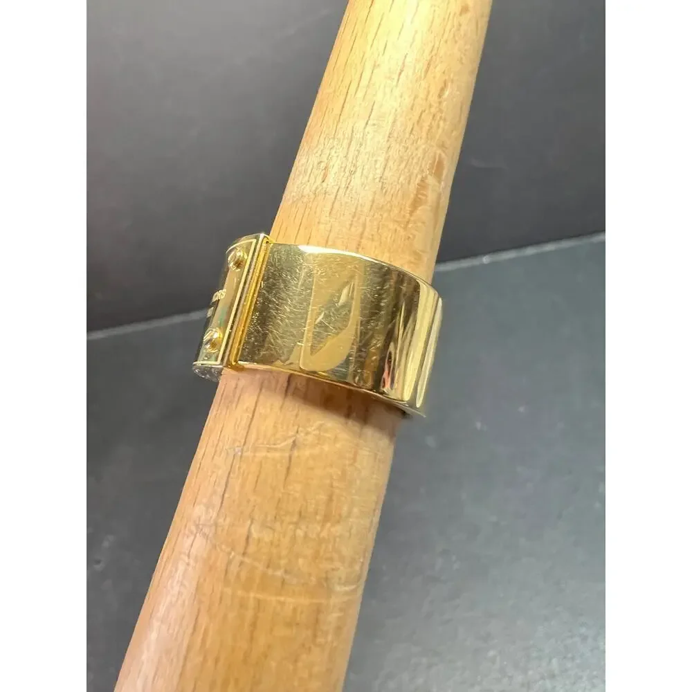 Michael Kors Gold Tone Wide Band Ring Size 6 Est 1981